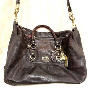 Coach Madison Sabrina Satchel Bag purse  Brown Leather